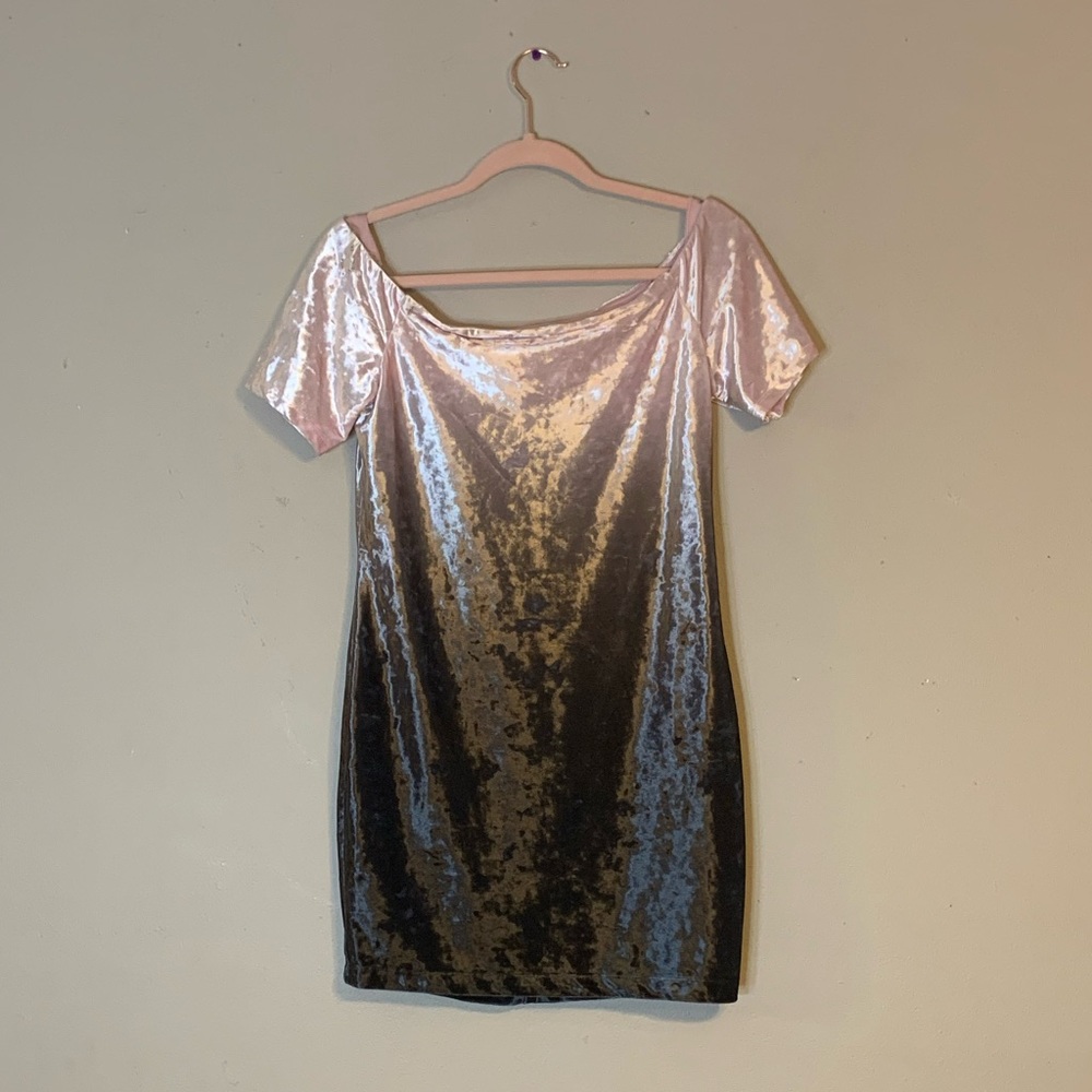 As U Wish Pink Ombré Velvet Dress